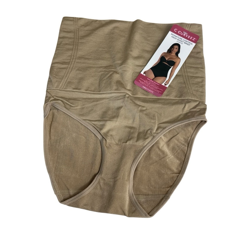 Curveez NEW Signature Control High Waist Brief‎ Women's M Nude Firm